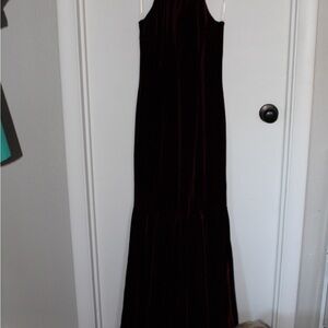 Jovani burgundy Velvet Maxi Dress